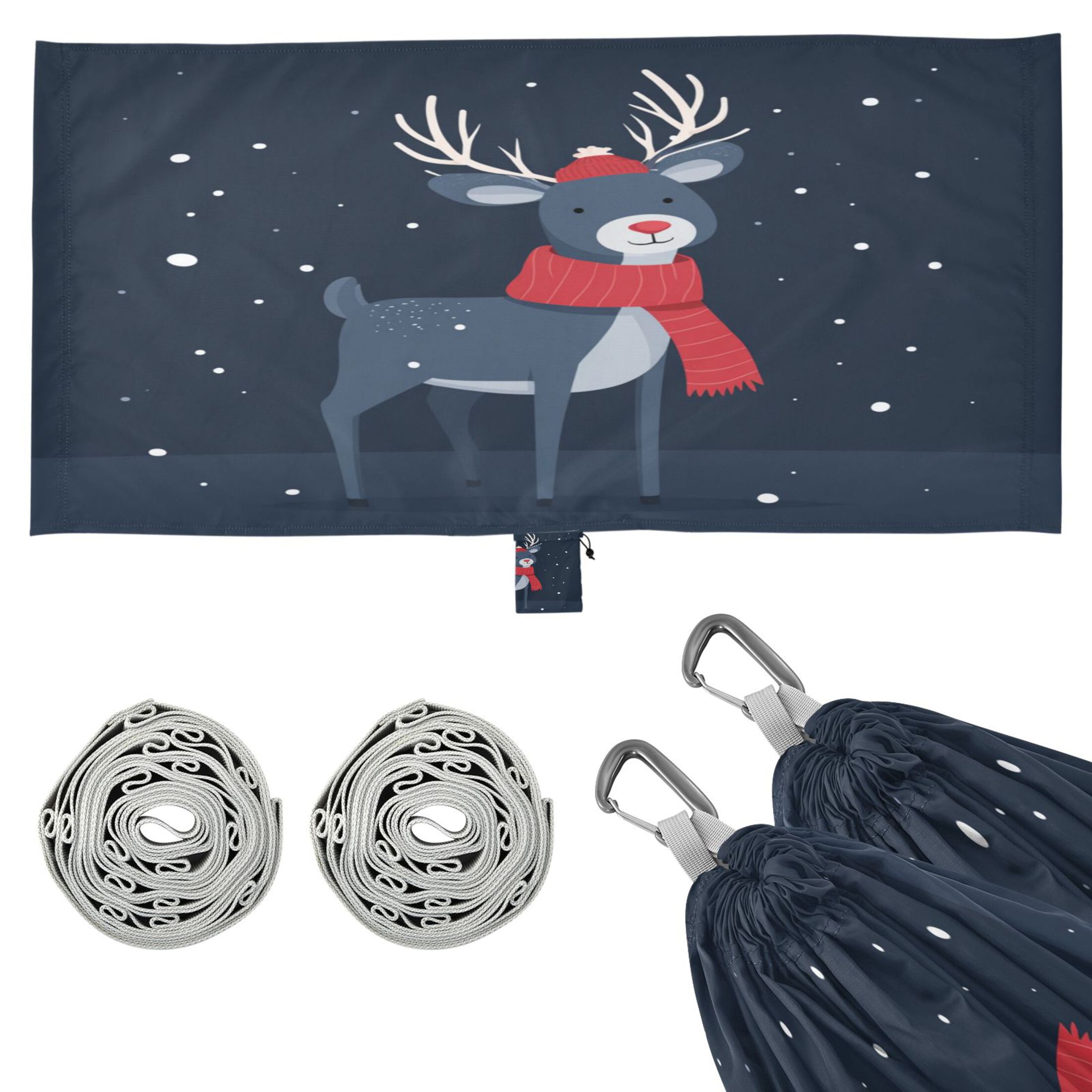 Hammock Camping Hammock Nylon Portable Hammock Travel Camping Hammock Cartoon Christmas Reindeer