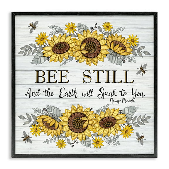 Stupell Industries Earth Will Speak To You Plants & Flowers Painting Black Framed Art Print Wall Art, 12 x 12