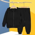 thumbnail image 5 of LvhaoGJOB Little Kids Boys Hoodie and Sweatpants Outfit Set, Black - fleece fabric, 5 of 7