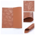 thumbnail image 5 of Placemats Set of 6 Leather Placemats with Pattern for Kitchen Dining Table Decor Heat Resistant Table Place Mats Brown 17.7x11.8inch, 5 of 6