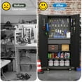 thumbnail image 4 of Gaeanet 71" H Metal Storage Cabinet on Wheels with Pegboards & Drawer,Lockable Rolling Steel Tool Chest Cabinet for Garage,Warehouse,Home Office,Assembly Required,Black, 4 of 9