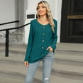 thumbnail image 4 of SWSMCLT Women's Soft Pullover Sweater Warm Top Elegant Duster Cardigan Crewneck Long Sleeve Fashion Spring Loose Peacock Blue Large, 4 of 5