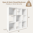 thumbnail image 3 of Prilinex 9-Cube Storage Organizer - Open Storage Shelf Fits Cubby Bins, Stackable Square Cubicle Bookshelf Cabinet ,Wood Cube Shelf for Home Office Organization Toy Clothes, White, 3 of 9