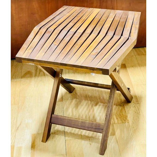 Melino Wooden Foldable Table, Brown L 17.75in x W 15.75in x H 15.75in