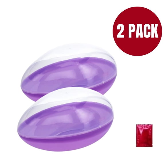 Jumbo Plastic Easter Eggs (2 Pack Bundle) – Large Purple Fillable Egg Containers for Easter Baskets with Bonus LaPrima Morceau Bonbon