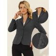 thumbnail image 2 of AllegK ChaqueDe Traje De ChaqueElástiCon Cuello De SolaPaOficiDe Trabajo PaMujer Gris Oscuro M, 2 of 4