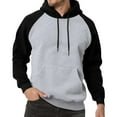 thumbnail image 3 of yuCgh Men's Colorblock Hoodie Sweatshirt, Plus Size Casual Sports Pullover, Trendy Two-Tone Design for Loose Fit and Everyday Comfort,Light Gray 2XL, 3 of 6