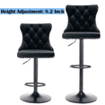 thumbnail image 5 of Velvet Comfortable Tufted Swivel Bar Stools Adjustable Counter Height Bar Stool from 25-33 Inch, Upholstered Kitchen Dining Barstools for Kitchen Island Cafe Pub Bar(Black with Black Base,Set of 4), 5 of 9