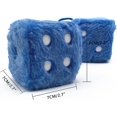 thumbnail image 4 of Par de espejos cuadrados retro colgantes (azules) Pareja de dados de felpa peludos con puntos para decoración del coche, 4 of 5