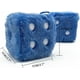 thumbnail image 4 of Par de espejos colgantes cuadrados retro (azul) Par de dados de peluche difusos con puntos para decoración de automóviles, 4 of 5