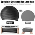 thumbnail image 5 of Silicone Swim Cap - Ideal for Curly Short Medium Long Hair - Swimming Cap for Women and Men -Shower Caps Keep Hairstyle Unchanged (1pack), 5 of 7