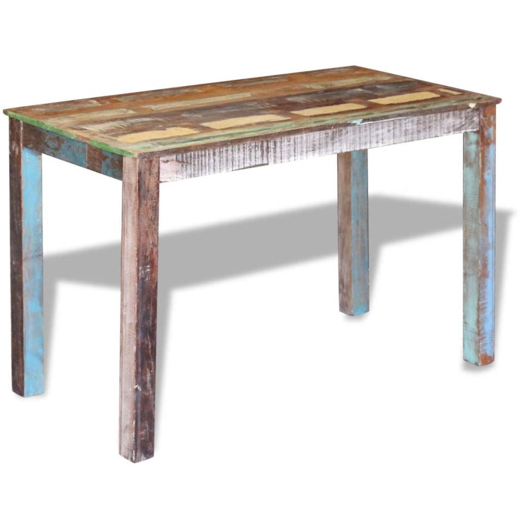 Kepooman Modern Rectangle Reclaimed Wood Bar Table for Kitchen Dining Room, 45.3" x 23.6" x 30", Multi-color Kepooman Modern Rectangle Reclaimed Wood Bar Table for Kitchen Dining Room, 45.3" x 23.6" x 30", Multi-color