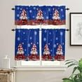 thumbnail image 2 of Christmas Gnomes Kitchen Curtains and Valances Set, Rod Pocket Curtains Tier Farmhouse Window Curtains 36 Inch Length, Red Poinsettia Xmas Snowflake Blue 3 Piece Kitchen Curtains Set, 2 of 6
