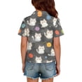thumbnail image 5 of Domzest Girls Polo Shirt Short Sleeve Animal Print Casual Summer Top Kids Back To School Uniform Cotton Blend Button Down Collar Youth Tee Blouse Age 4-12 Elementary Fashion Outfit Black 9-10 Years, 5 of 5