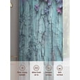 thumbnail image 6 of Purple Floral Sheer Curtains 63 Inch Length 2 Panels Set, Vintage Cracked Wall Country Rustic Voile Window Treatment Rod Pocket Curtains Sheers Drapes for Bedroom/Living Room/Kitchen 52x"63"x2, 6 of 7