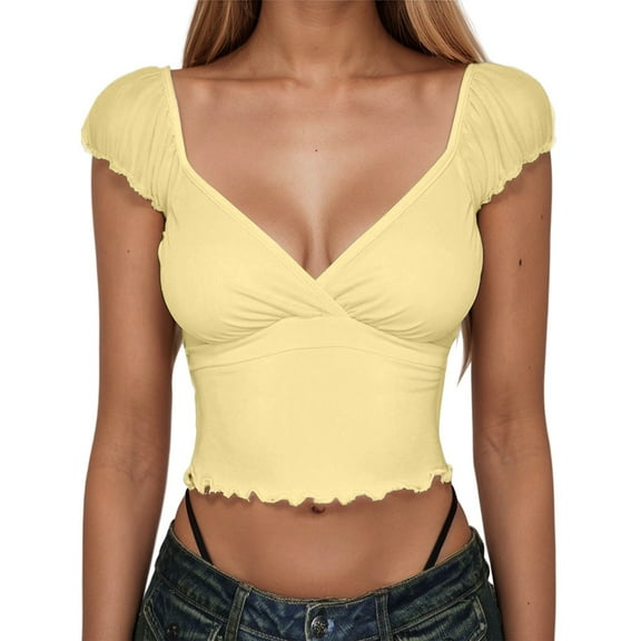 Women's V Neck T Shirt Casual Short Sleeve Top Basic Solid Color Tee For Daily Wear Comfortable Stretchy Soft Fabric All Season Outfit