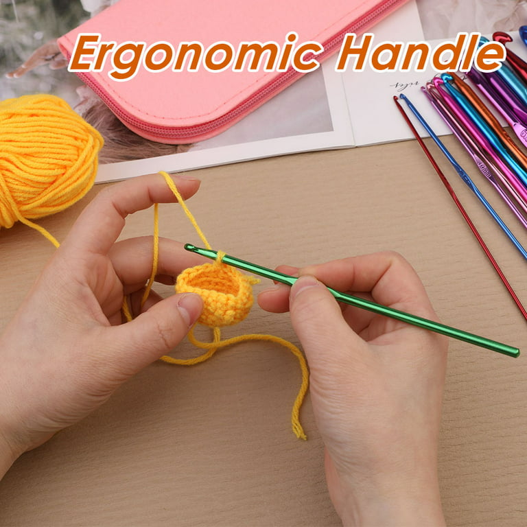 3 mm Crochet Hook, Aluminum Soft Grip Rubber Handle Needles Ergonomic  Knitting Needles Crochet Needle for Beginners and Handmade DIY Knitting  Crochet