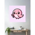 thumbnail image 2 of Kawaii Pink Bird Kawaii Animal Poster Wall Art, Modern Wall Decor For Living Room Bedroom, 17x17 UNFRAMED, 2 of 3