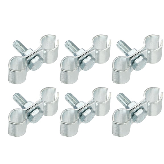 Uxcell 6pcs Chain Link Fence Panel Clamps 3/8" Galvanized Dog Kennel Clamps Fence Connector Temporary Dog Cage Hardware Parts with Bolts and Nuts for Round Pipe Panel Frame Cage