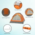 thumbnail image 3 of 2-Person Dome Tent- Rain Fly & Carry Bag- Easy Set Up-Great for Camping Backpacking Hiking & Outdoor Music Festivals by Wakeman Outdoors (Orange), 3 of 8