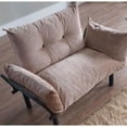 thumbnail image 4 of Metal - Made Futon Love Seat in Beige / Works Well in Guest Rooms, Lightweight, 4 of 4