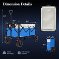 thumbnail image 2 of Moon Lence Big Capacity Garden Portable Hand Cart with All-Terrain Beach Wheels Collapsible Folding Wagon Cart Heavy Duty Folding, Adjustable Handle & Drink Holders, 2 of 8