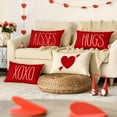 thumbnail image 2 of AVOIN Valentine''s Day Saying Throw Pillow Cover, 12 x 20 Inch Holiday Kisses Hugs XOXO Love Heart Arrow Anniversary Wedding Cushion Case Decoration for Sofa Couch Set of 4, 2 of 6