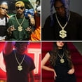 thumbnail image 4 of Gold Plated Chain for Men with Dollar Sign, Dollar Sign Hip Hop Chain Necklace Pendant for Men and Women, Designed For Hip Hop And Costume On The Casual, Party, Prom, Class, Bar, 4 of 8