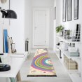 thumbnail image 4 of Yayeee Runner Rug for Bedroom 2'x6' Machine Washable Hallway Non Slip Mat, Beige Rainbow, 4 of 8