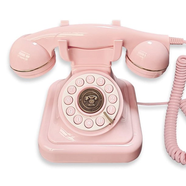 Teléfono fijo retro con enchufe para el hogar, teléfono de oficina europeo antiguo, estilo pastoral francés, creativo y de moda