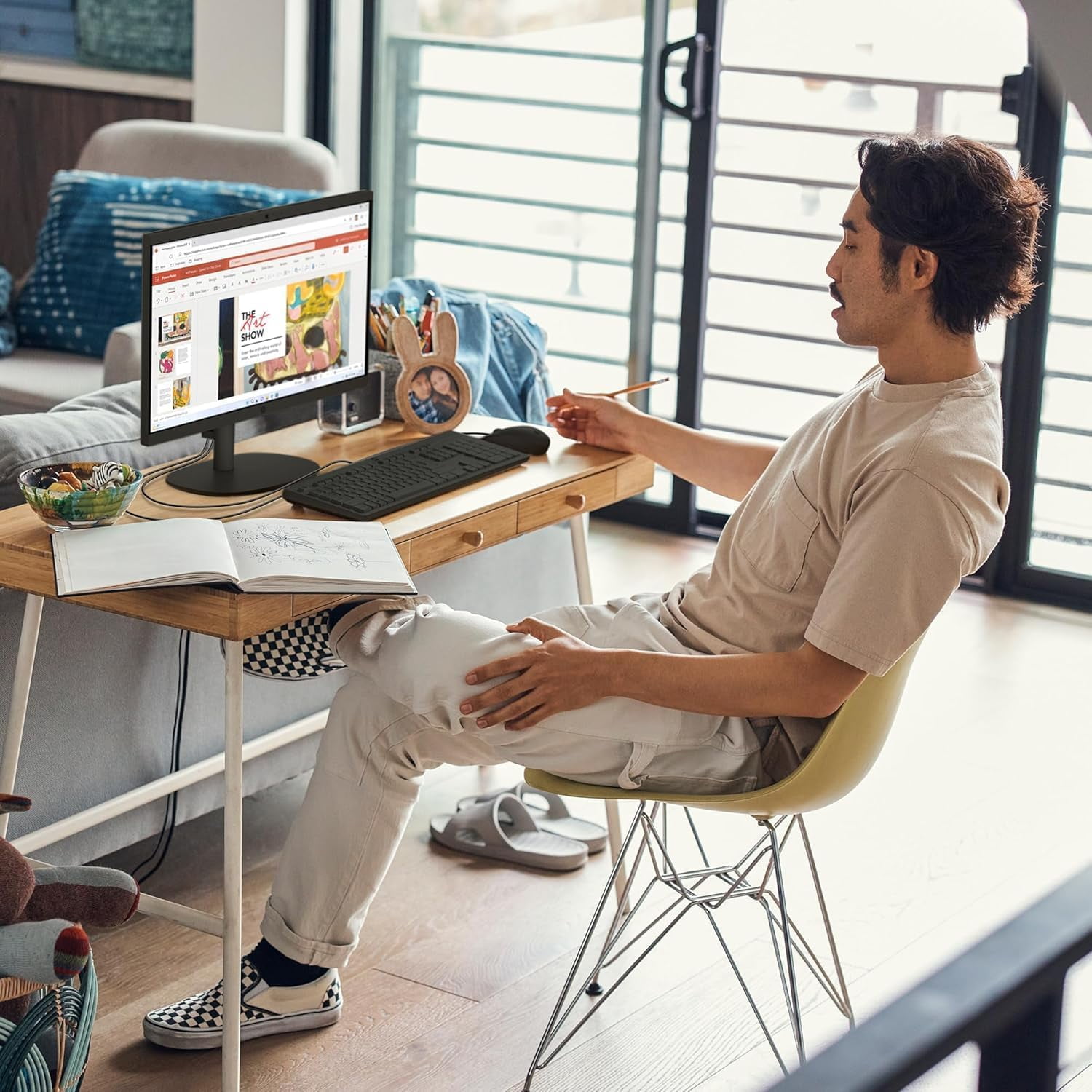 HP 2025 22" FHD All-in-One Desktop Computer, The New Version for Everyday Use, Latest 13th Gen Intel Quad-Core CPU, 16GB DDR5, 128GB Storage, HDMI, Type-C, Wi-Fi, HD Webcam, Win11 Pro, Black