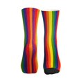 thumbnail image 2 of Men's Rainbow Stripe Print Novelty Athletic Socks Women's Digital Printing Funky Patterned Crew Socks, 2 of 7