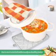 thumbnail image 3 of Yayeee Pot Holders Kitchen Heat Resistant with Pocket 7"x9.8" Cotton Oven Cooking Hot Pads, Beige Geometric Circles, 3 of 7