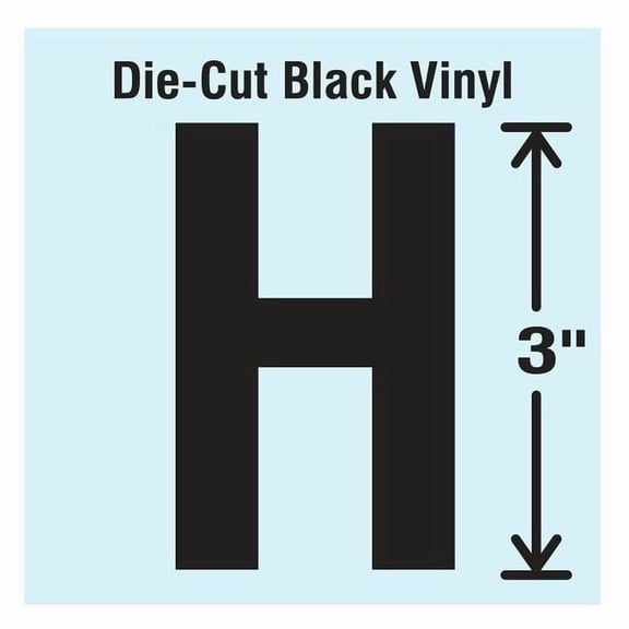 Stranco Die Cut Letter Label, H, 10 Cards,PK10 DBV-3-H-10