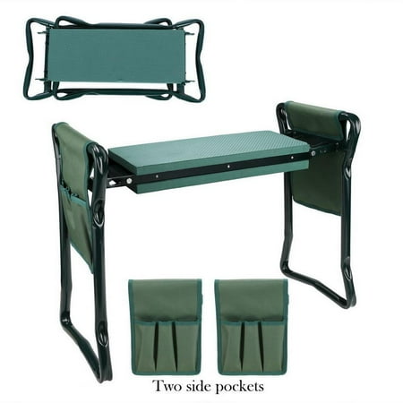 Topeakmart Foldable Garden Kneeler Seat 2 Tool Pouches Portable