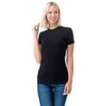 thumbnail image 2 of Simply Fashion Basic Crewneck Short Sleeve T-Shirts - Stretch Cotton Spandex,Black,Medium, 2 of 5
