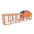 thumbnail image 3 of Pefilos 111.5" Outdoor Chicken Coop Poultry Cage, Large 2-Story Wood Rabbit Hutch for Backyard, Hen House with Nesting Box, Waterproof UV Panel, Orange, 3 of 7