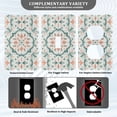 thumbnail image 3 of Yayeee Blank Wall Plate Cover 1-Gang 4.5"x2.7" Home Unused Decorative Outlet, Green Geometric Pattern, 3 of 7