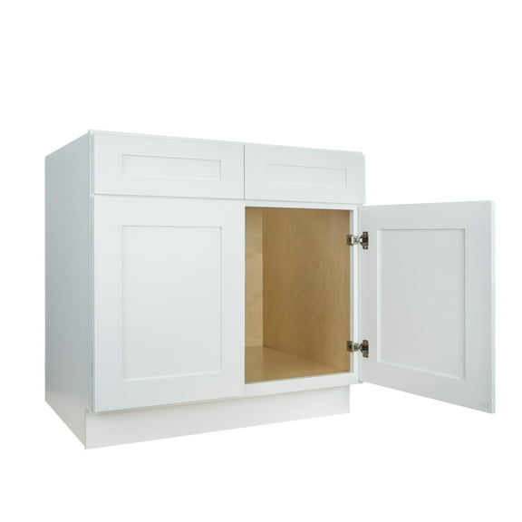 Hollywood Fabiani Design Shaker Bathroom Vanity Sink Base Cabinet Ready to Assemble 24 in. W x 21 in. D x 34.5 in. H White