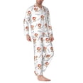 thumbnail image 2 of KLL Corgi With Santa Claus Hat Sleepwear Mens Flannel Pajamas,Long Cotton Pj Set, 2 of 7