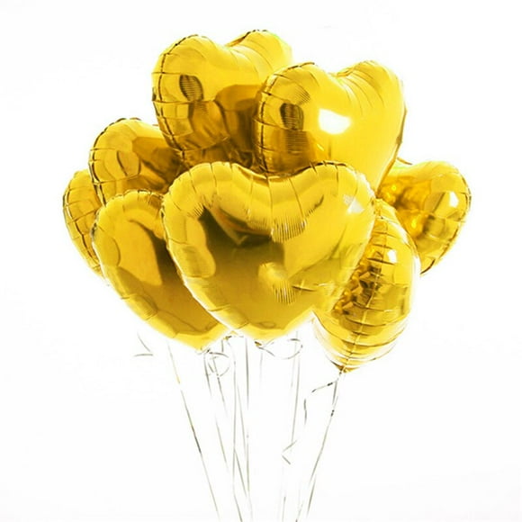 Globos de aluminio con forma de corazón, suministros de helio para decoración de San Valentín, boda y fiesta de cumpleaños, 18 pulgadas, 10 unidades