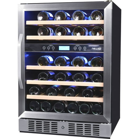 NewAir AWR-460DB 46-Bottle Dual-Zone Built-In Compressor Wine Refrigerator, Stainless Steel and (Best Quality Wine Coolers)