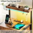 thumbnail image 5 of Nightstand with Charging Station and LED Lights, LED Night Stand with 2 USB Ports and 2 AC Outlets, Modern End Table with 3 Drawers, Bedside Table with Open Storage for Bedroom, Rustic Brown, 5 of 9