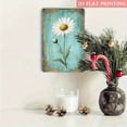 thumbnail image 7 of HELLOYOUNG Vintage Daisy Floral Metal Wall Art Sign, 12x8 Inch Rustic Aluminum Plaque with Teal Background Gold Accents, Retro Farmhouse Decor for Living Room, 7 of 7