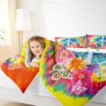 thumbnail image 4 of Feelyou Bohemian Damask Flower Full Size Comforter Sets, Hippie Mandala Butterfly Bedding Comforter Set, Peace and Love Reversible Bedding Sets, Lightweight Room Decor, 3pcs, 4 of 8