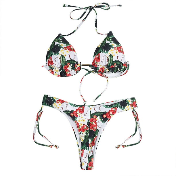 DEYIOU Women's Bikini New Fashion Fresh Open Back Strap Split Swimsuit