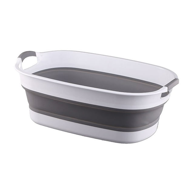 Grey Foldable Laundry Basket Collapsible Dirty Clothes Hamper With Large Capacity, Thickened Plastic, Space Saving Design For Home, Dormitory, Laundry Room