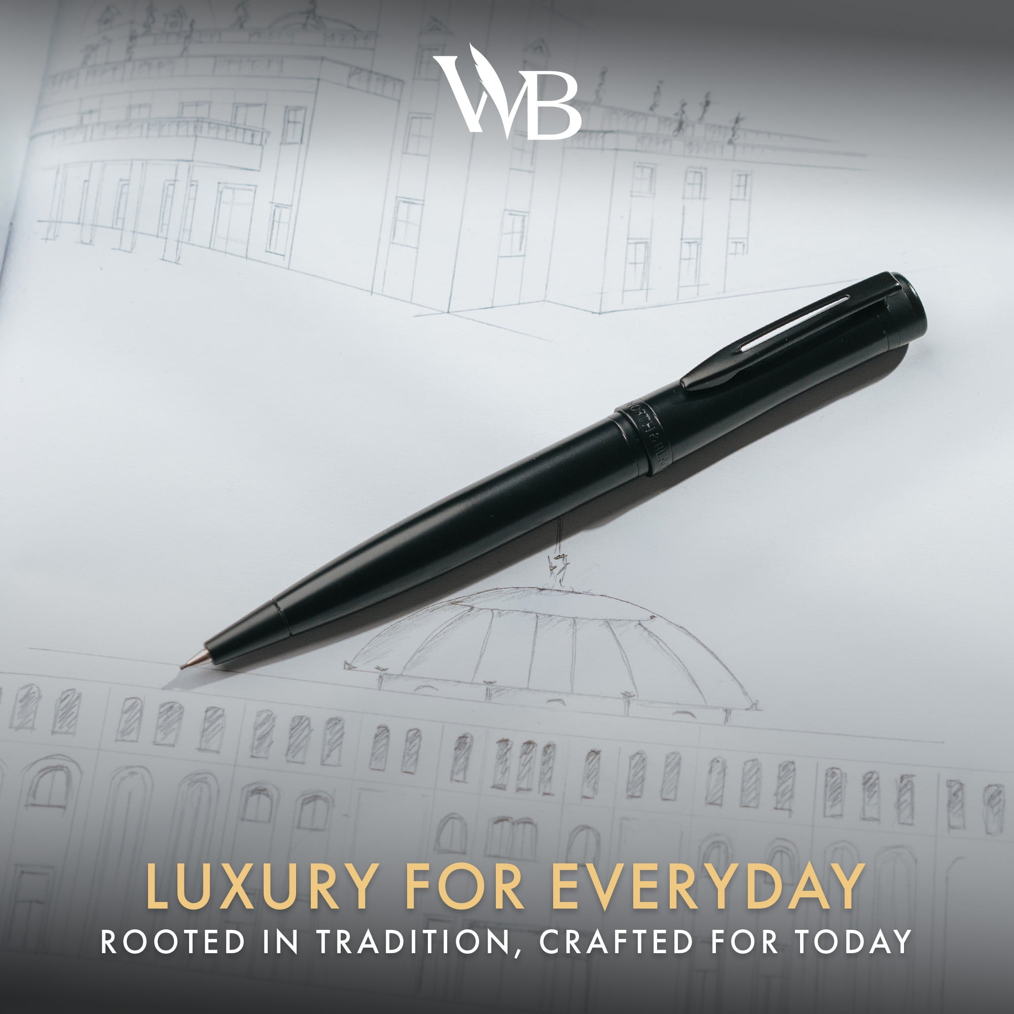 Wordsworth and Black Mechanical Pencil Graphite Lead- Stunning Luxury Metal Pencil, All Black Lacquer Finish, 0.7mm Led, Best Gift Set for Men & Women, Professional Executive Office Pencils