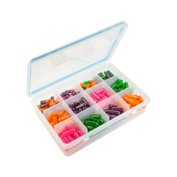 GMS 12 Compartment Gasketed Pill Organizer - Durable BPA-Free Spill-Proof Plastic, with Small and Large Compartments Moisture-Proof Silicone Seal Design and Clear Display for Easy Removal
