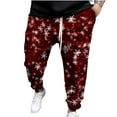 thumbnail image 2 of WXLWZYWL Sweatpants for Men Baggy Drawstring Elastic Waist Men's Lightweight Jogger Pants with Pockets Casual Printed Christmas Sports Workout Pants for Running Wine, 2 of 5